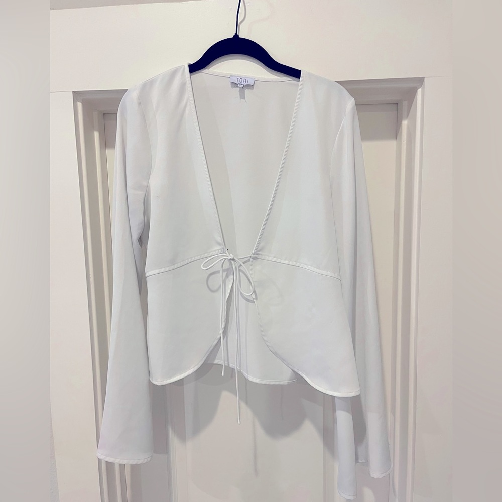 White tie blouse